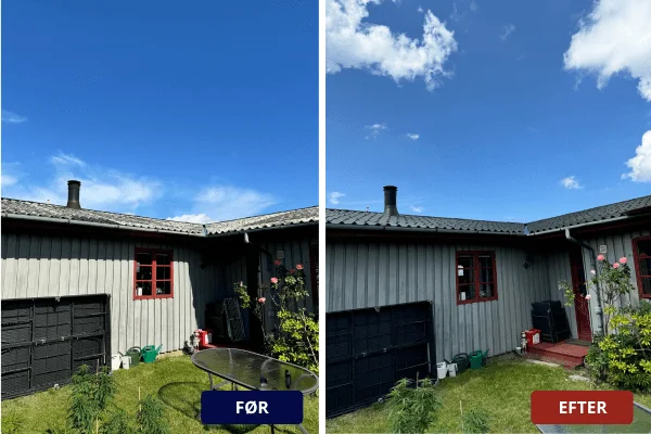 Rens og maling af tag på sommerhus i Skibby