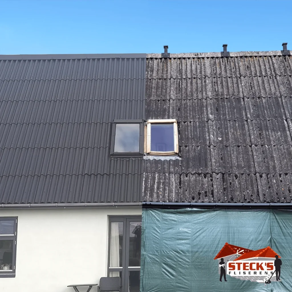 Resultat ved behandling af asbesttag fremfor nedtagning og bortskaffelse