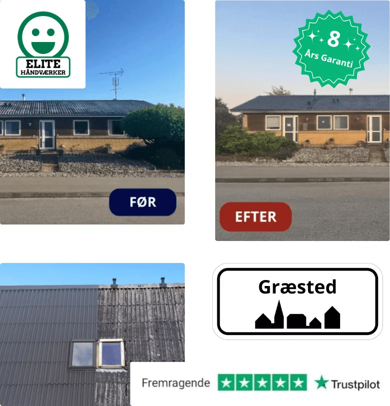 Rens og maling af tage i Græsted