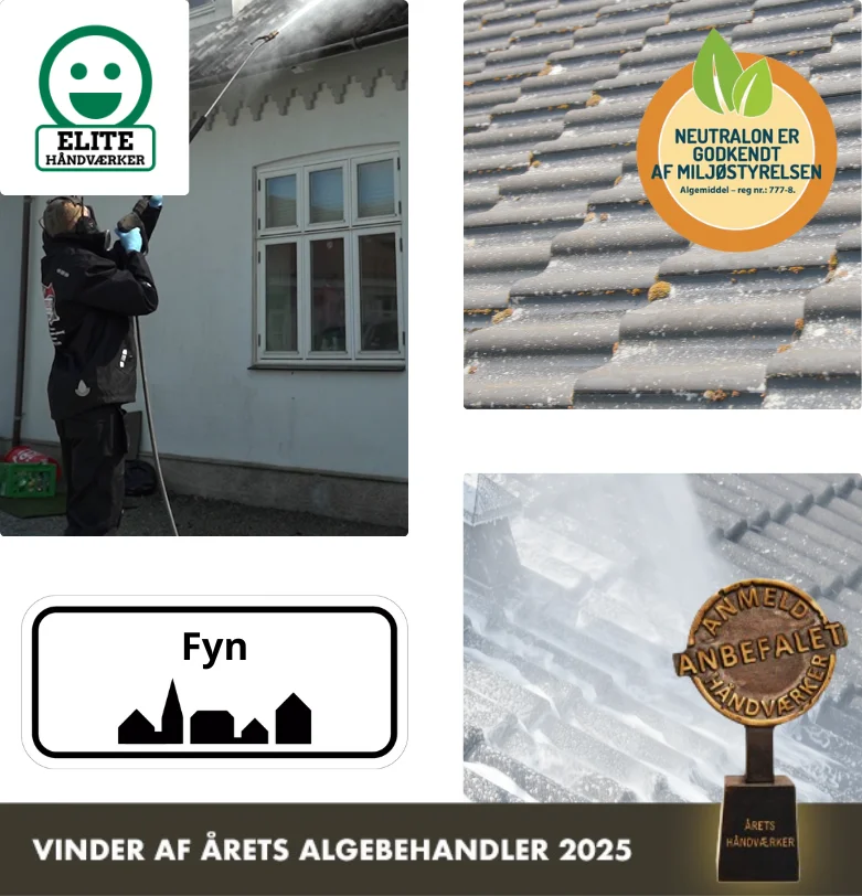 Algebehandling af tag på Fyn