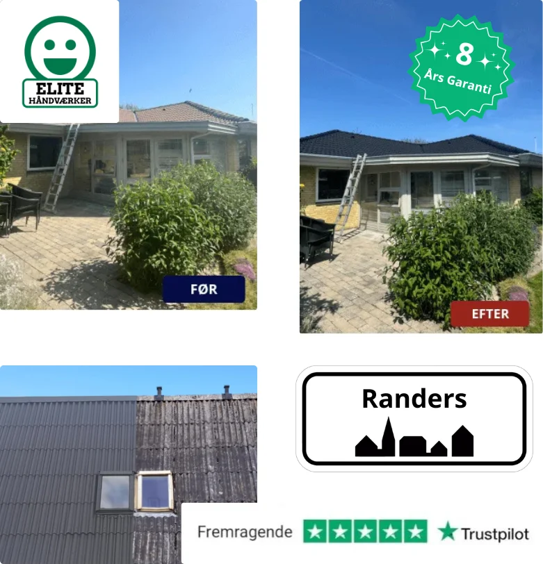 Renovering af tag i Randers